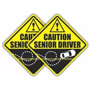 2 Funny Prank Caution Senior Driver Car Magnet Sign Gag Gifts For 50 And Up